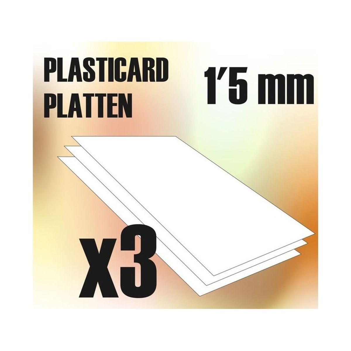Green Stuff World – Glatte ABS-Platten – 1,5 mm, 20 x 30 cm, 3 Stück