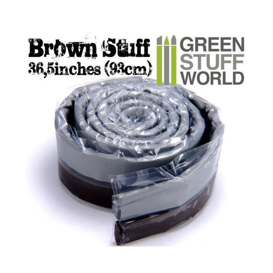 Green Stuff World – Kneadatite Brown Stuff Modelliermasse-Rolle – 92 cm, getrennte Materialstreifen