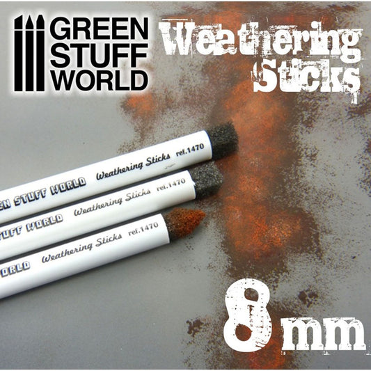 Green Stuff World – Weathering-Pinsel – 8 mm Durchmesser, 150 mm Länge, 3 Stück
