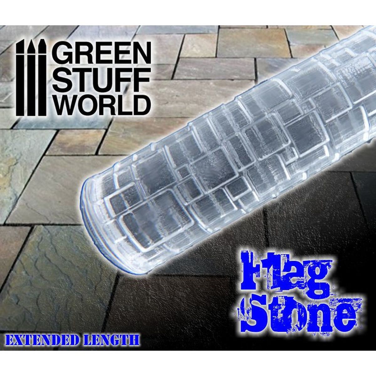 Green Stuff World – Texture Roller – Stone Tile Floor – 14.5 cm