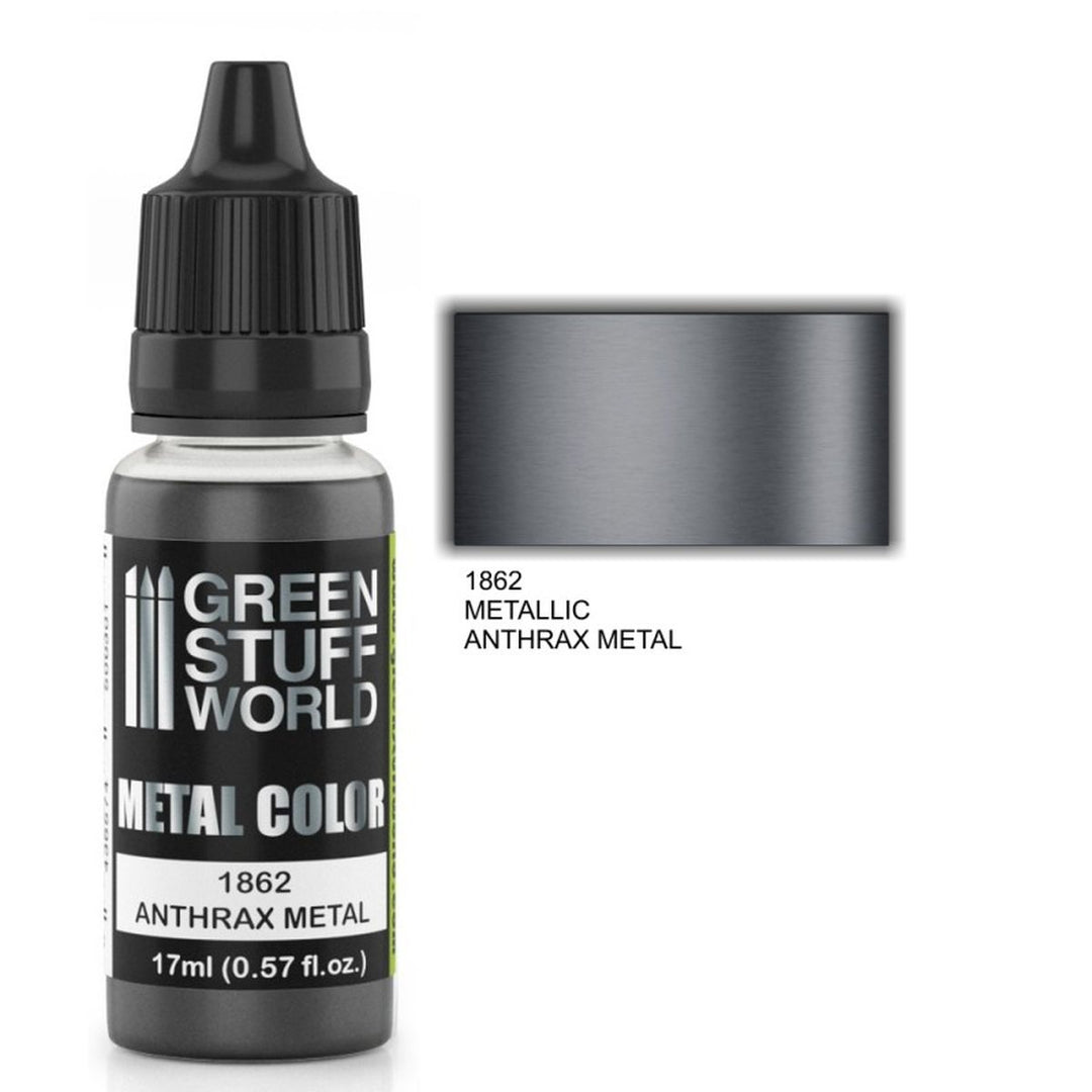Green Stuff World – Metallische Acrylfarbe Anthrax Metal – 17 ml