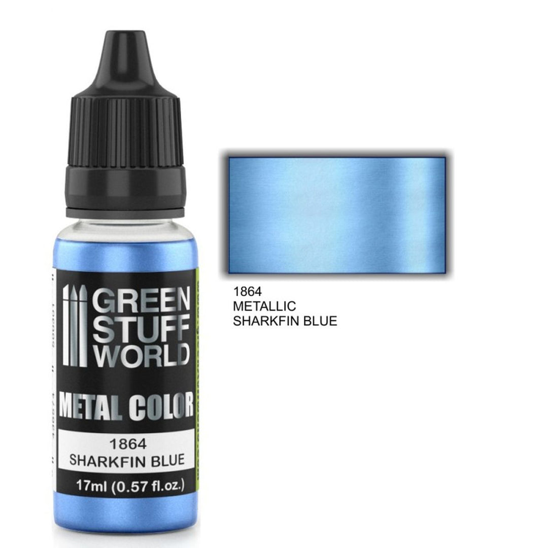 Green Stuff World – Metallische Acrylfarbe Sharkfin Blue – 17 ml