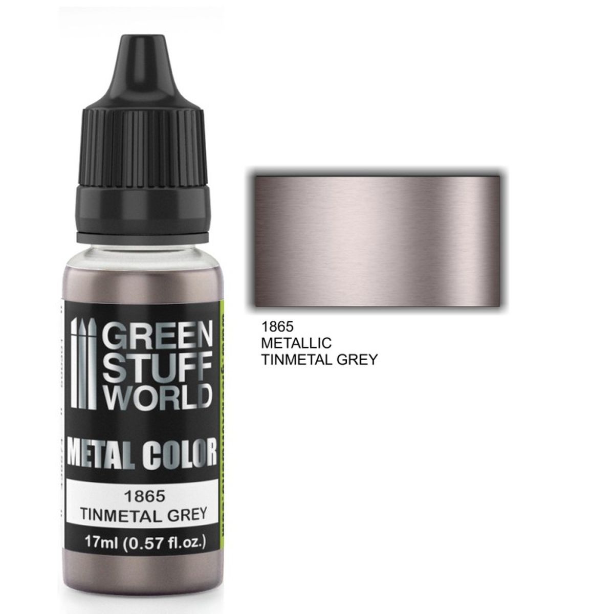 Green Stuff World – Metallische Acrylfarbe Tinmetal Grey – 17 ml