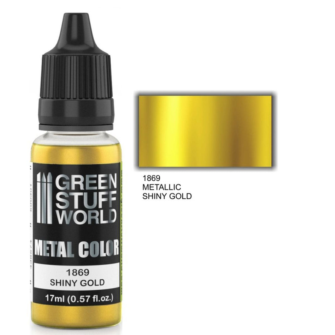 Green Stuff World – Metallic Acrylic Paint – Shiny Gold, 17 ml