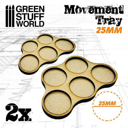 Green Stuff World – MDF-Regimentsbases – Scharmützel – 2 Einheiten für je 5 x 25 mm Bases