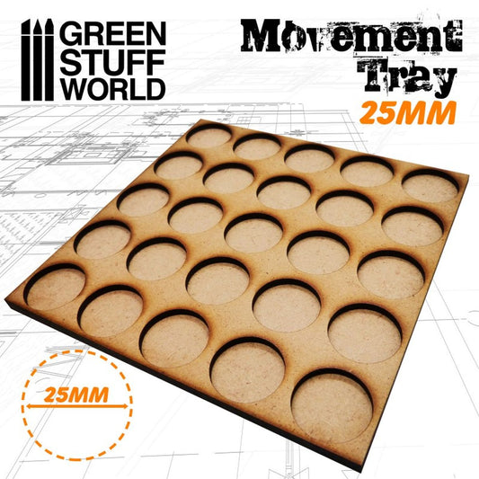 Green Stuff World – MDF-Regimentsbases – Scharmützellinien – 25 mm, 5 x 5