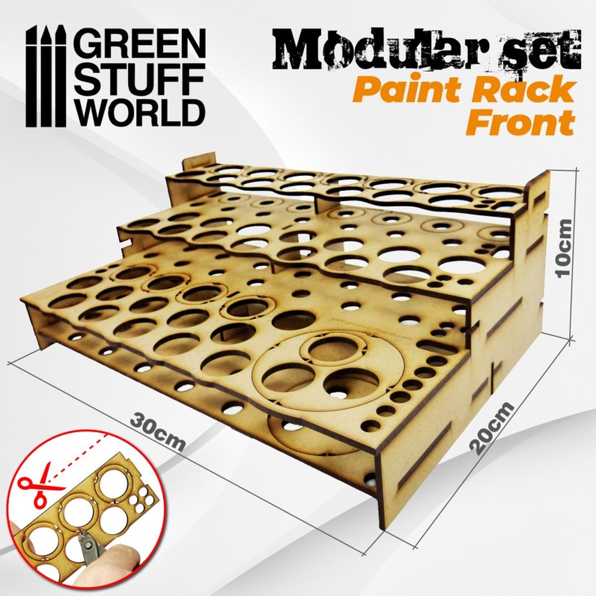 Green Stuff World – Modularer Farbhalter – Front – 30 x 20 x 10 cm