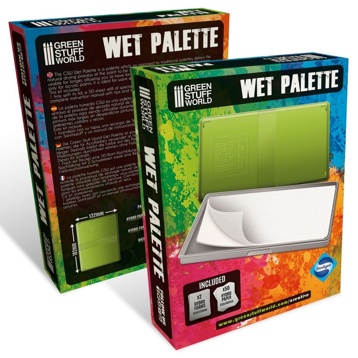 Green Stuff World – Nasspalette – 182 x 132 mm Arbeitsfläche, 50 Ersatzblätter