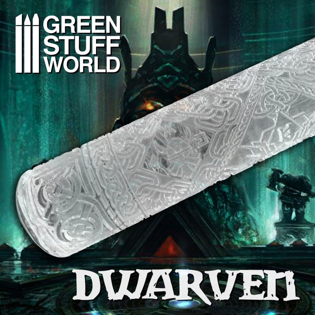Green Stuff World – Texture Roller – Dwarven – 14.5 cm, Ø 2.5 cm