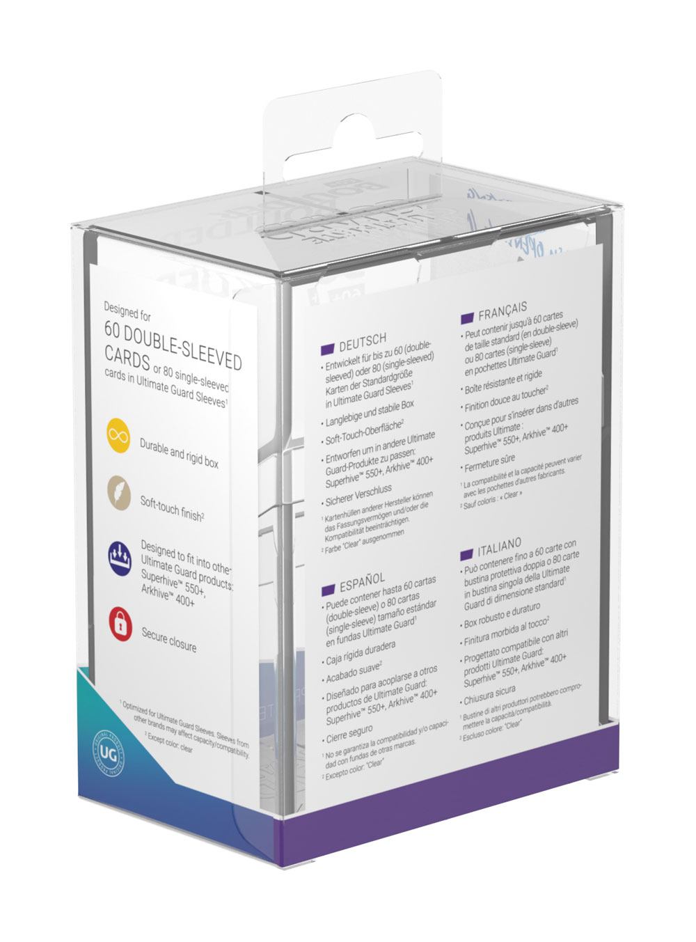 Ultimate Guard Boulder Deck Case 60+ Standard Size Transparent