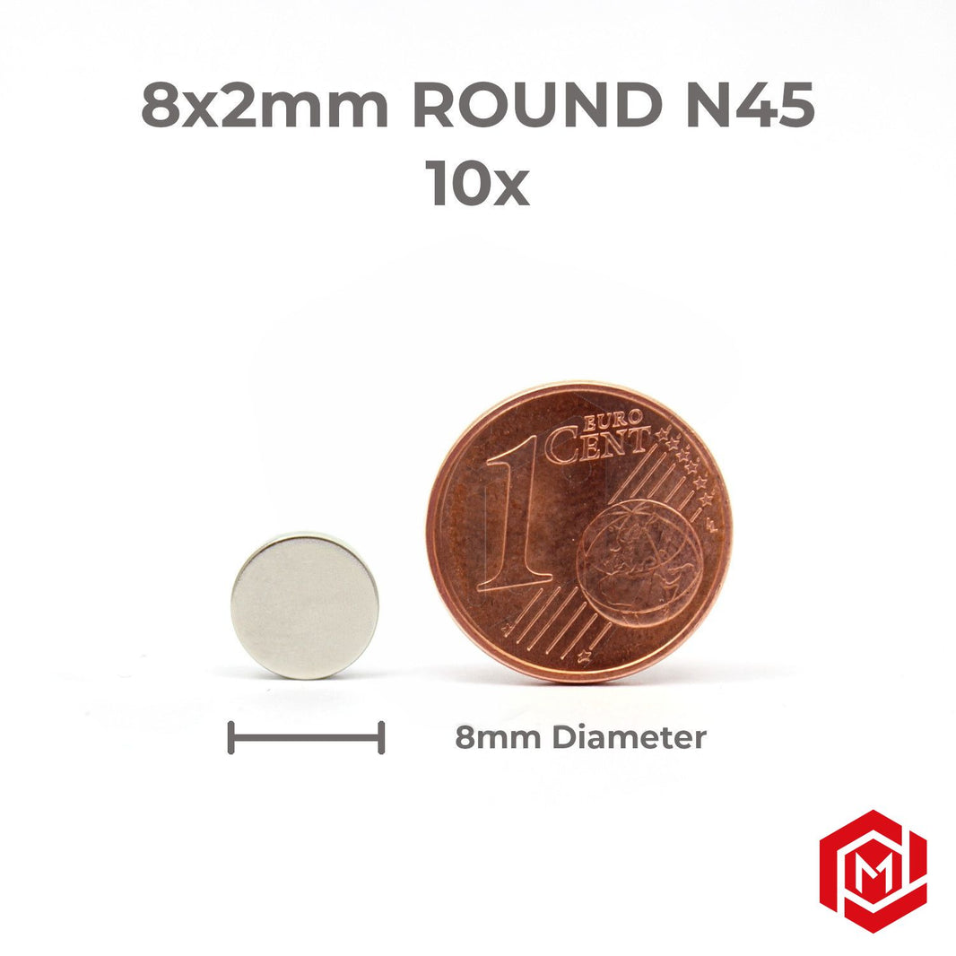 NEODYMIUM MAGNETS [8x2mm / N45] - 10 Units