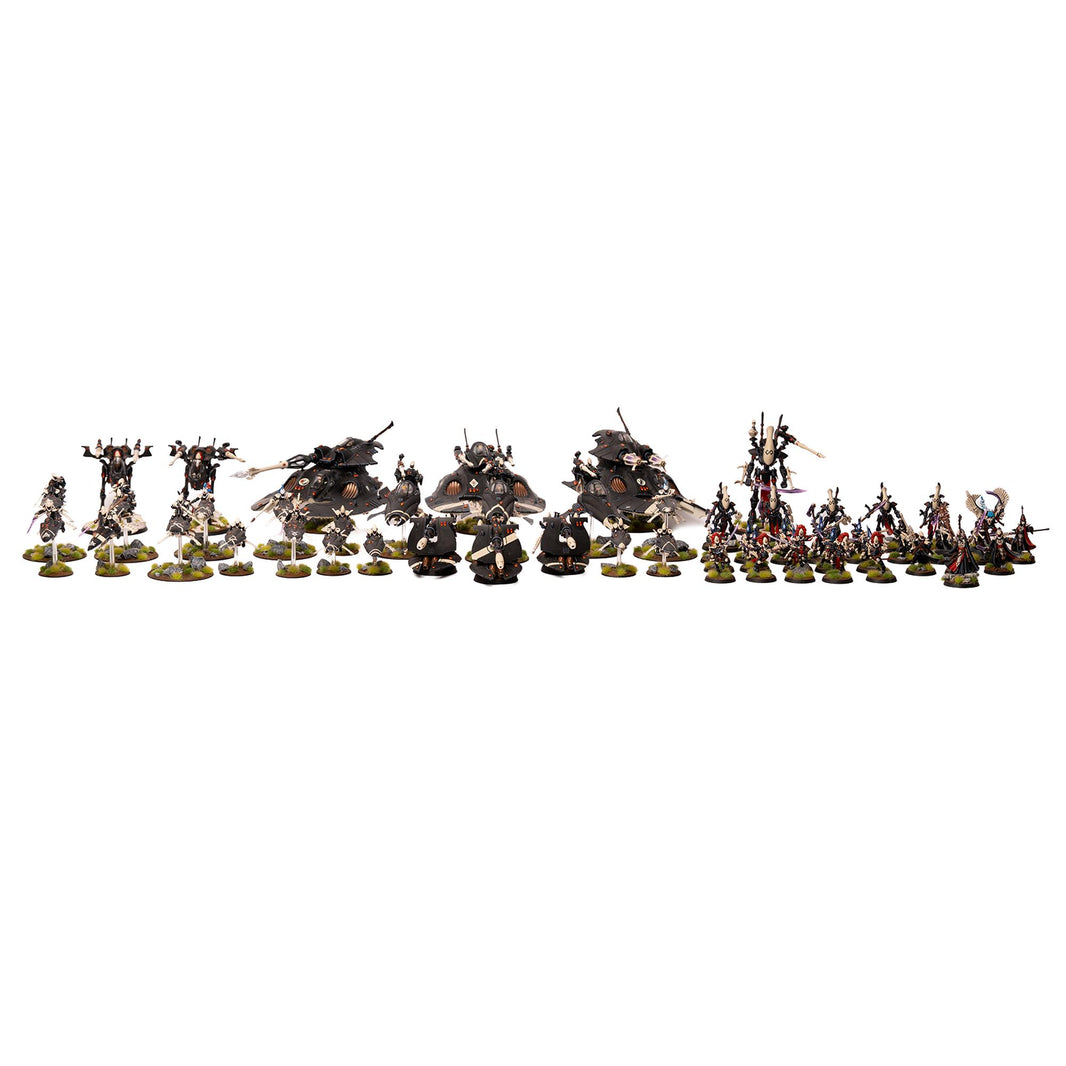 Aeldari - bemalte Armee im Ulthwe-Schema