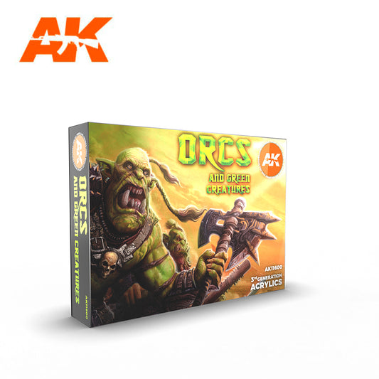 AK Interactive – 3GEN Orcs And Green Models – 6 × 18 ml
