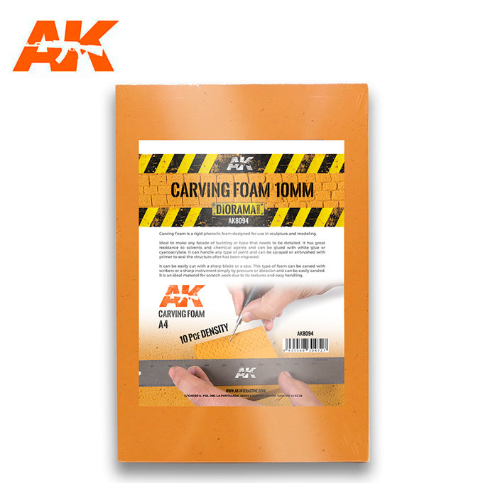 AK Interactive – Carving Foam – 10 mm, A4