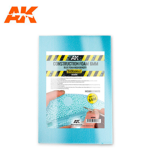 AK Interactive – Construction Foam – 6 mm, Black, 195 x 295 mm, 2 sheets