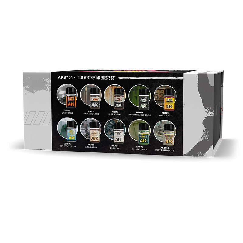 AK Interactive – Total Weathering Effects Set – 10 × 35 ml