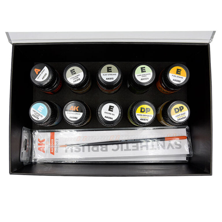 AK Interactive – Total Weathering Effects Set – 10 × 35 ml