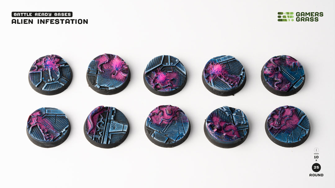 Alien Infestation Bases Round 25mm (x10)