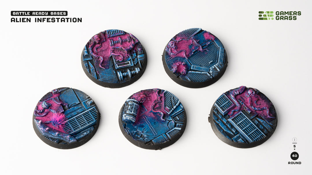 Alien Infestation Bases Round 40mm (x5)