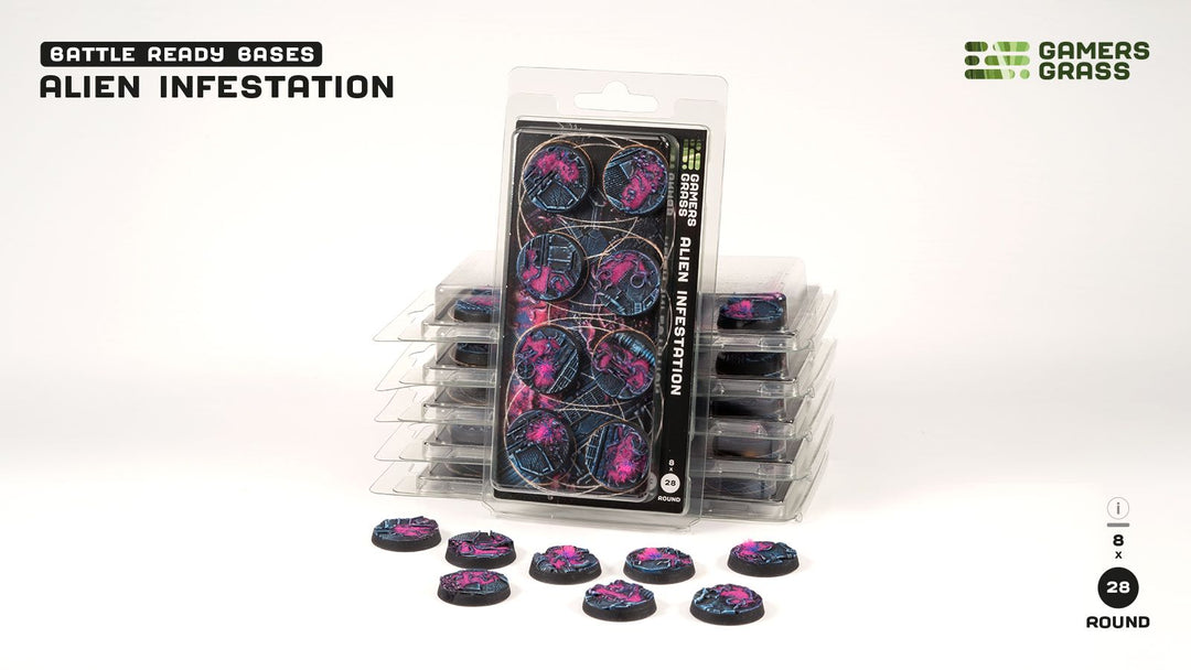 Alien Infestation Bases Round 28mm (x8)