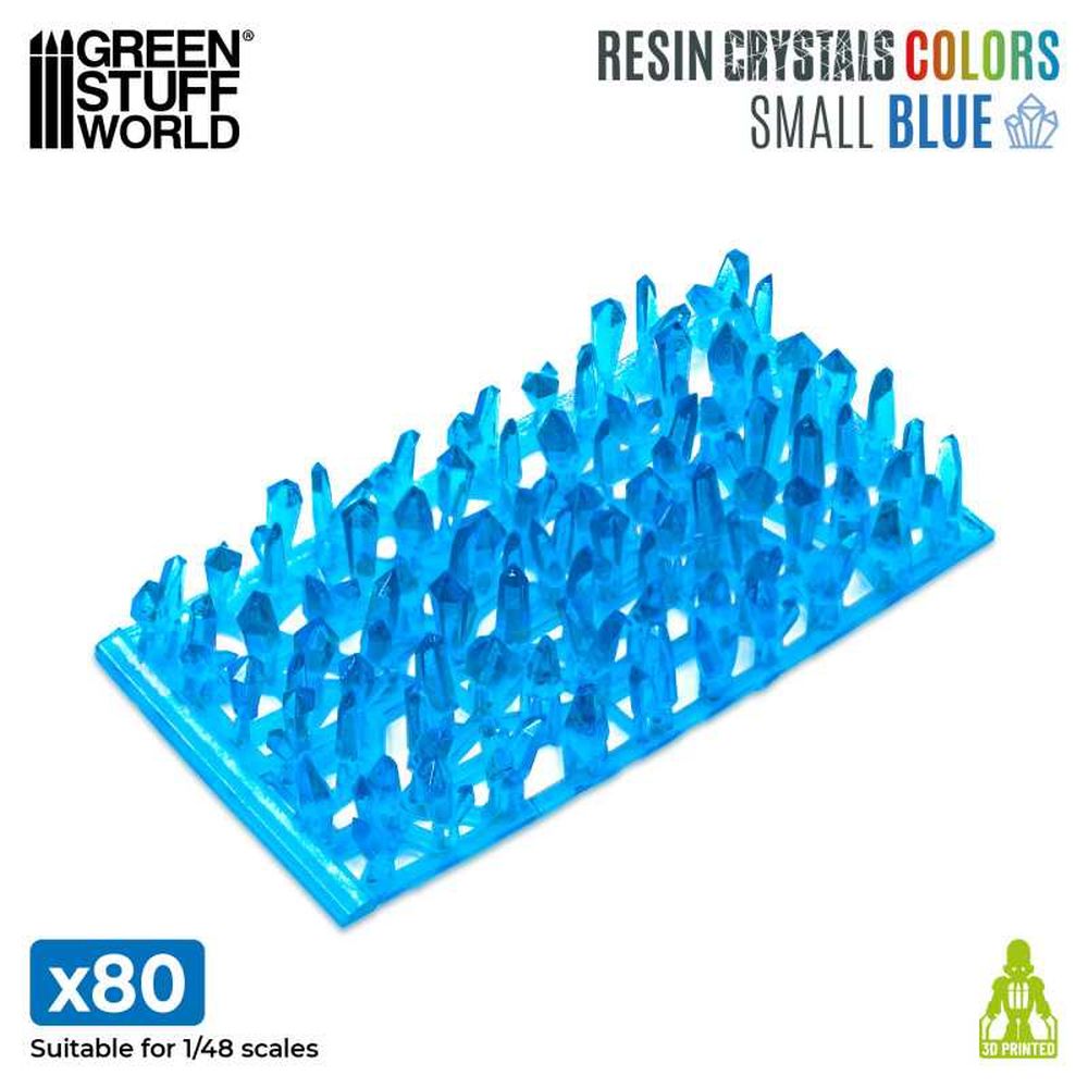 Green Stuff World – Resin Crystals – Blue, Small – 80 Pieces, 6–10 mm