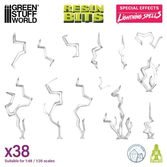 Green Stuff World – Blitzzauber – Transparente Resin-Effekte – 38 Stück, 1:48–1:35