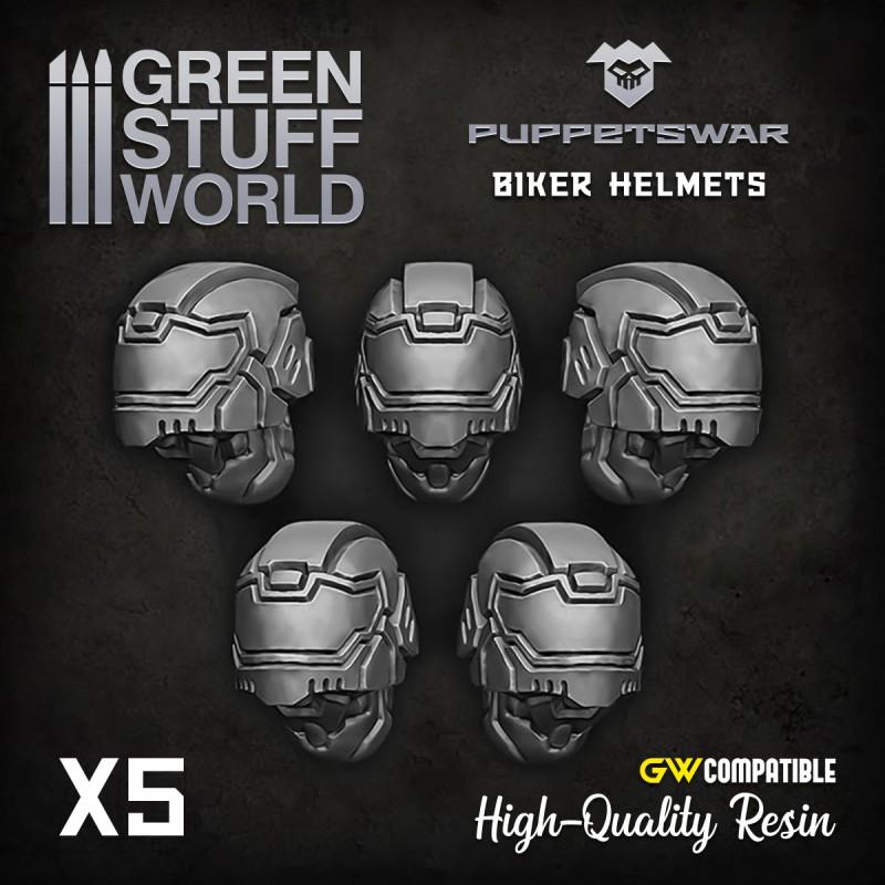 PuppetsWar – Biker-Helme – 5 Köpfe, 28/32 mm
