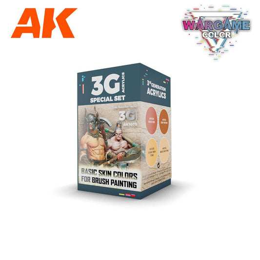 AK Interactive – 3GEN Wargame Color Set Basic Skin Colors – 4 × 18 ml