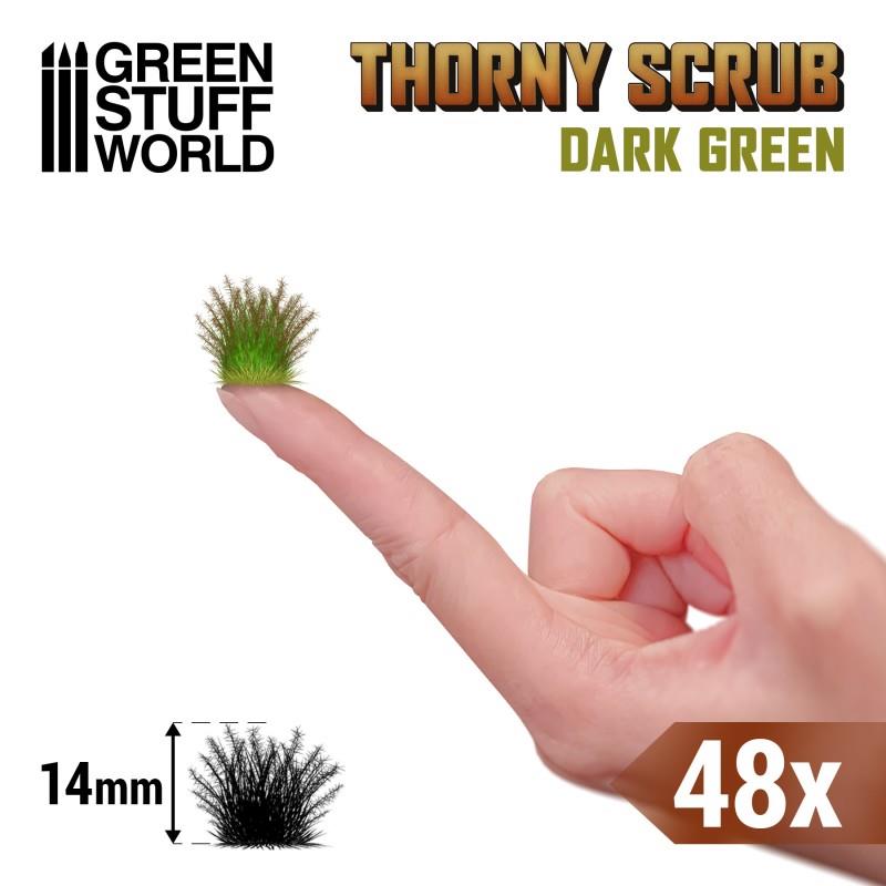 Green Stuff World – Stachelige Grasbüschel – Dunkelgrün, 14 mm, 48 Stück