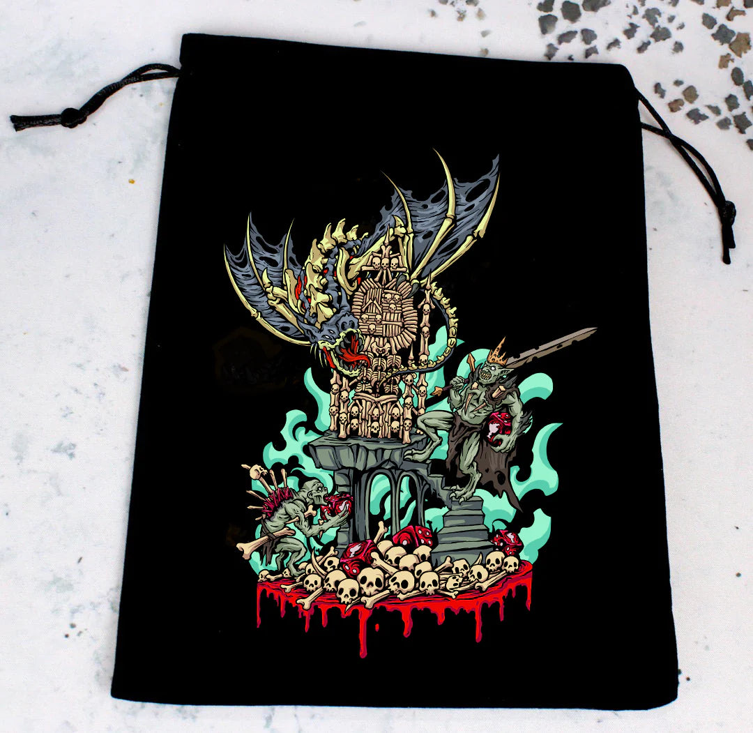 Baron of Dice – Premium Black Dice Bag Ghoul King – Würfelbeutel (6 × 8 Zoll)