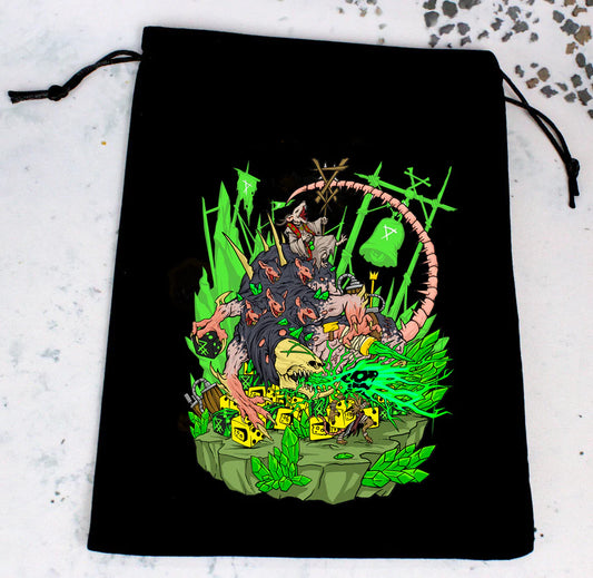 Baron of Dice – Premium Black Dice Bag My My Cheese! – Würfelbeutel (6 × 8 Zoll)
