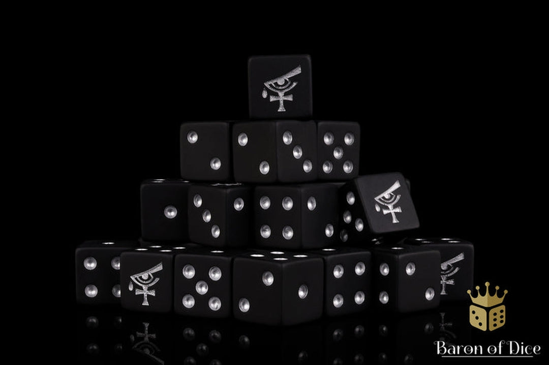 Baron of Dice – Eye of Isha – 25 Würfel (W6, 16 mm, eckig)