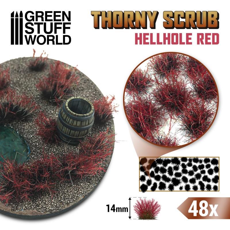 Green Stuff World – Static Grass Tufts – Bright Red, 14 mm, 48 Tufts