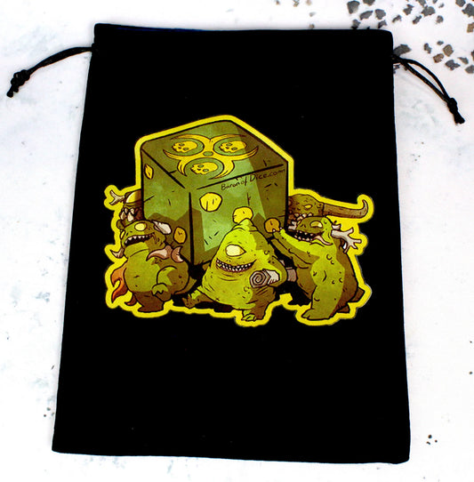 Baron of Dice – Premium Black Dice Bag Diseased Dice – Würfelbeutel (6 × 8 Zoll)