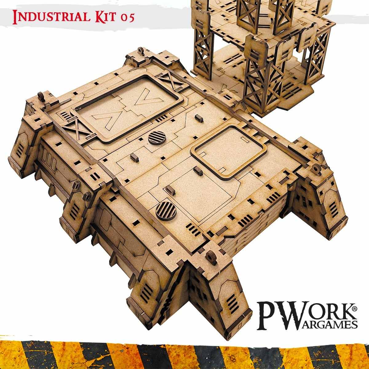 PWork Wargames – Industrial 05 – Geländebausatz (2 Teile, MDF)