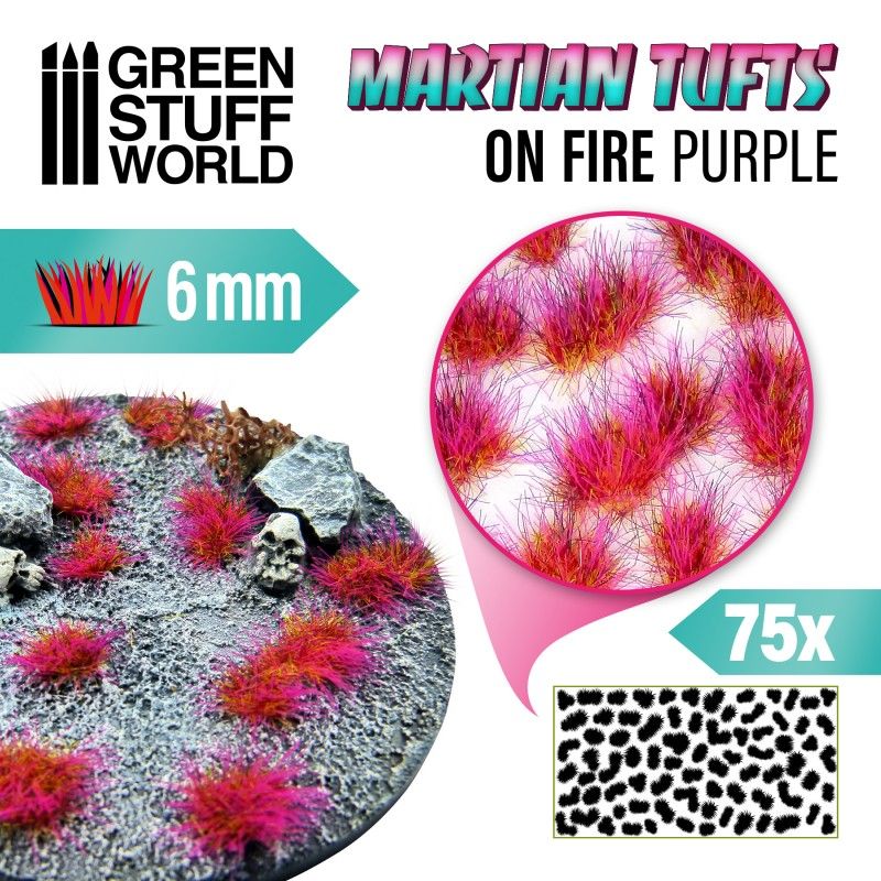 Green Stuff World – Marsgrasbüschel – On Fire Purple – 6 mm, 75 Stück