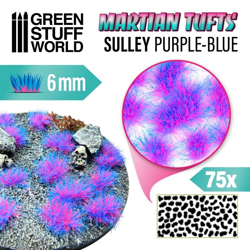 Green Stuff World – Marsgrasbüschel – Sulley Purple-Blue – 6 mm, 75 Stück