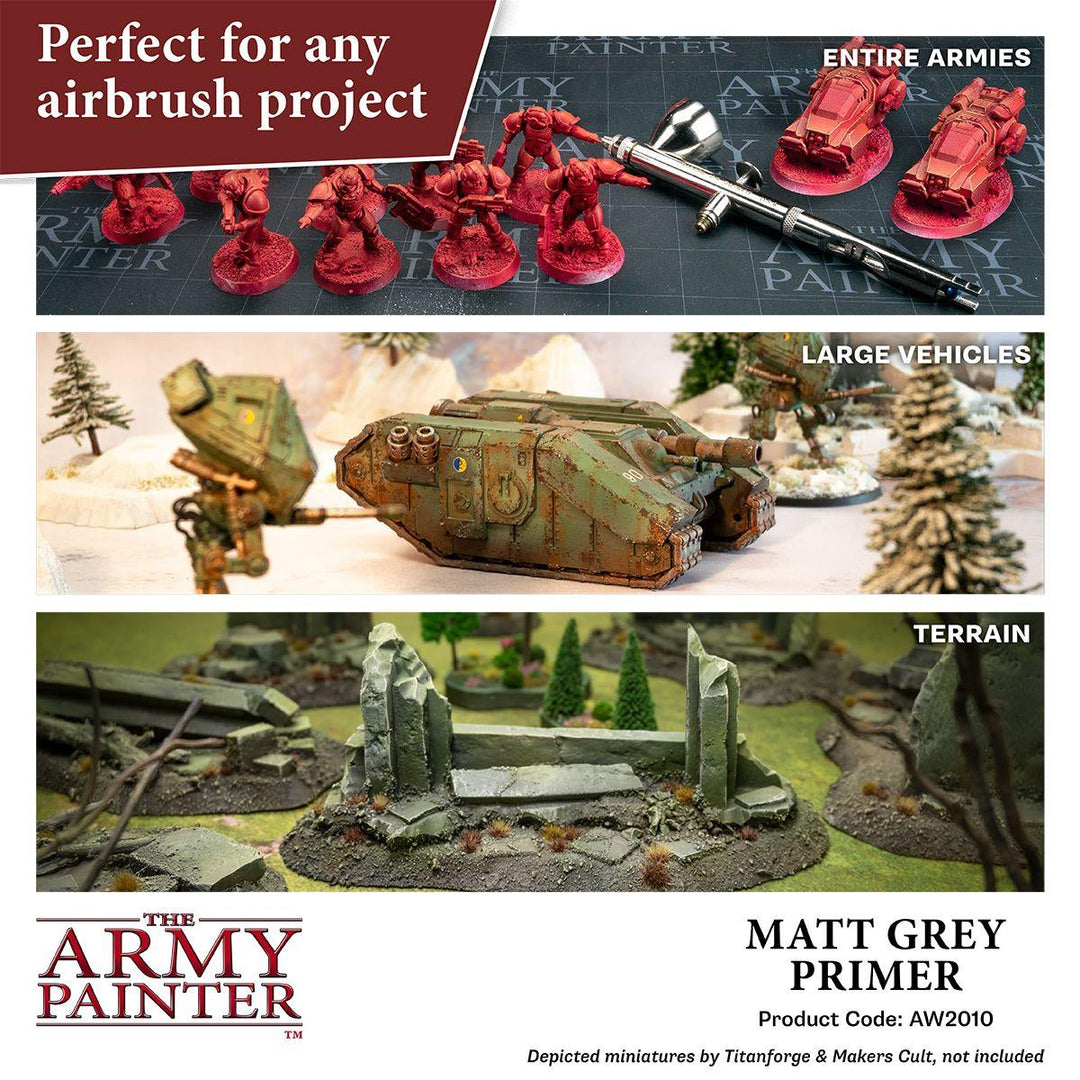 The Army Painter – Warpaints Air Matt Grey Primer – 100 ml