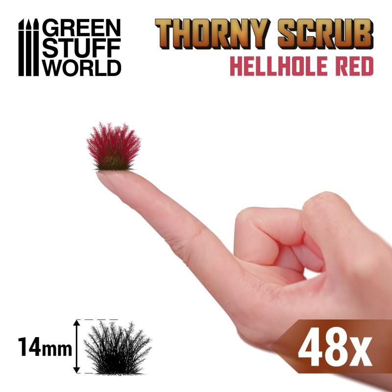 Green Stuff World – Static Grass Tufts – Bright Red, 14 mm, 48 Tufts