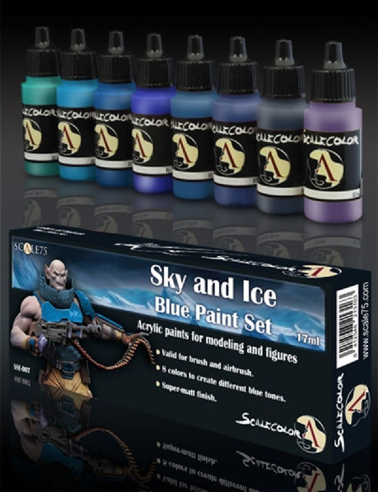 Sky & Ice Blue Paint Set (8x17ml)