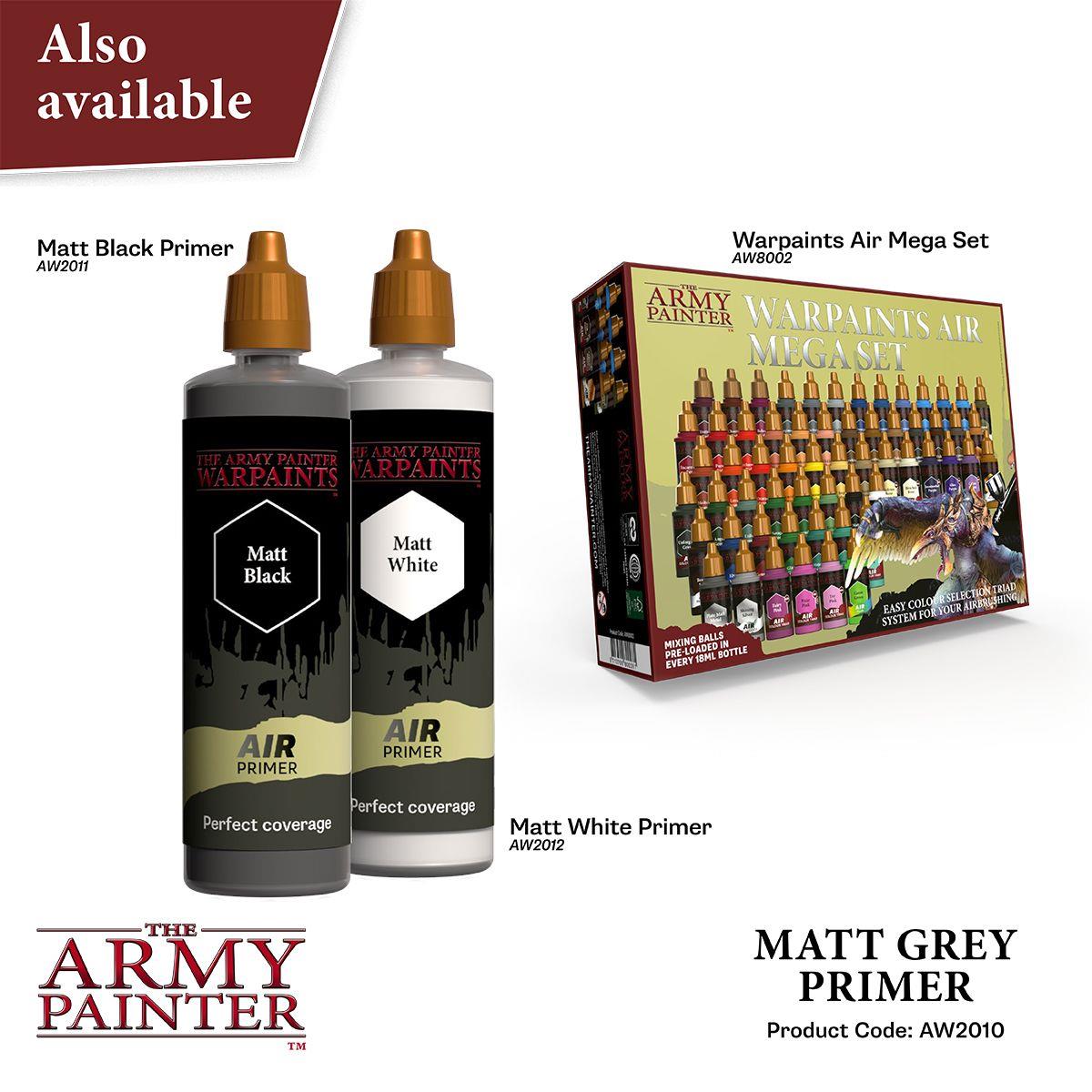 The Army Painter – Warpaints Air Matt Grey Primer – 100 ml