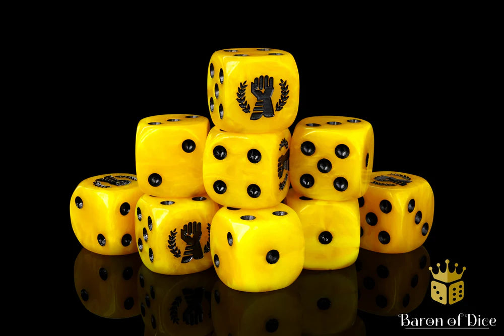 Baron of Dice – Almighty Fists – 25 Würfel (W6, 16 mm, abgerundet)