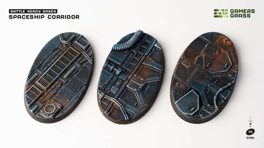 Spaceship Corridor Bases Oval 75mm (x3)