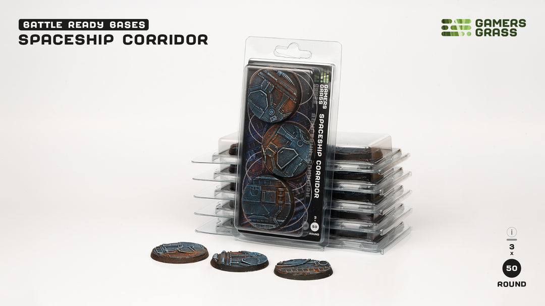 Spaceship Corridor Bases Round 50mm (x3)