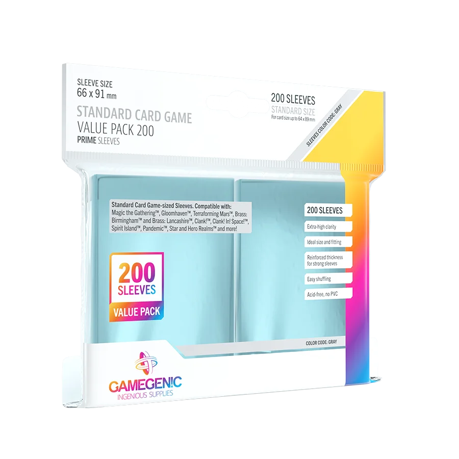 Prime Standard Card Game Sleeve Value Pack 200