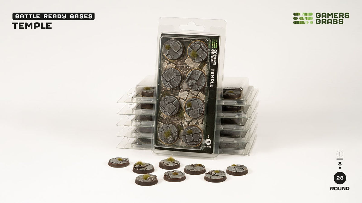 Temple Bases Round 28mm (x8)