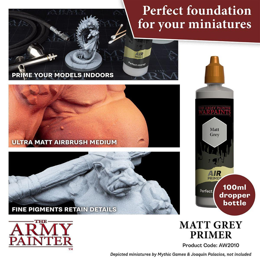 The Army Painter – Warpaints Air Matt Grey Primer – 100 ml