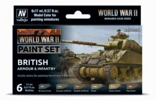 70.204 Model Color: WWII British Armour & Infantry (6x17ml)