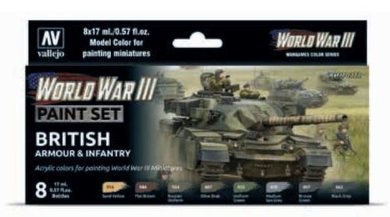 70.222 Model Color: WWIII British Armour & Infantry (8x17ml)