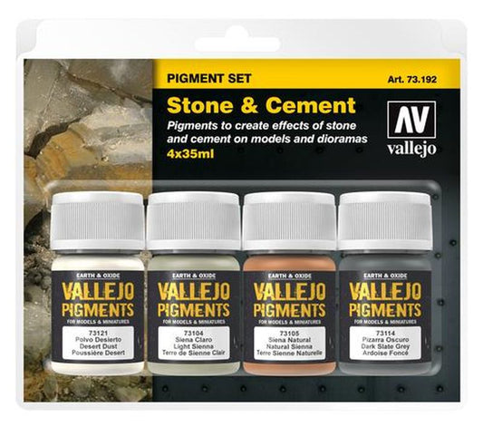 73.192 Vallejo Pigment Set: Stone & Cement (4x35ml)